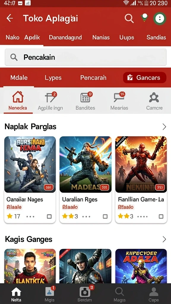 Tampilan menu utama yang menarik dan user-friendly.