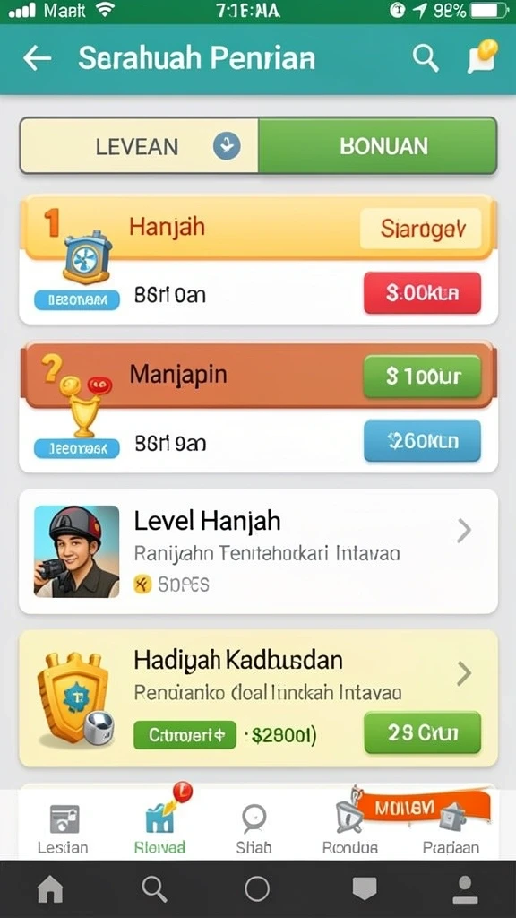Beragam pilihan permainan yang menarik.
