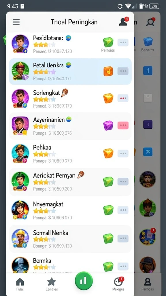 Berbagai karakter yang dapat dipilih dalam SP666.
