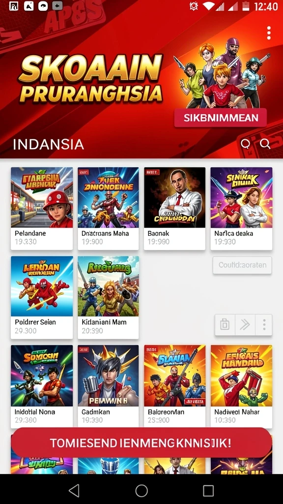 Tampilan menu utama yang menarik dan mudah dinavigasi.